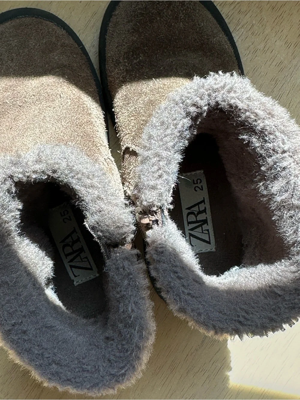 Kids Brown Suede Winter Boot with Cozy Shearling Lining